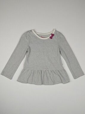 Circo Girls Peplum Long Sleeve Top Size 3T Black White Stripe Bow